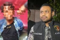 Kiri, RF (22) Terduga pelaku penganiayaan berat dengan menggodok leher seorang pria (kana) Iptu Fachmi Sucyandi Kasat Reskrim Polres Aceh Barat