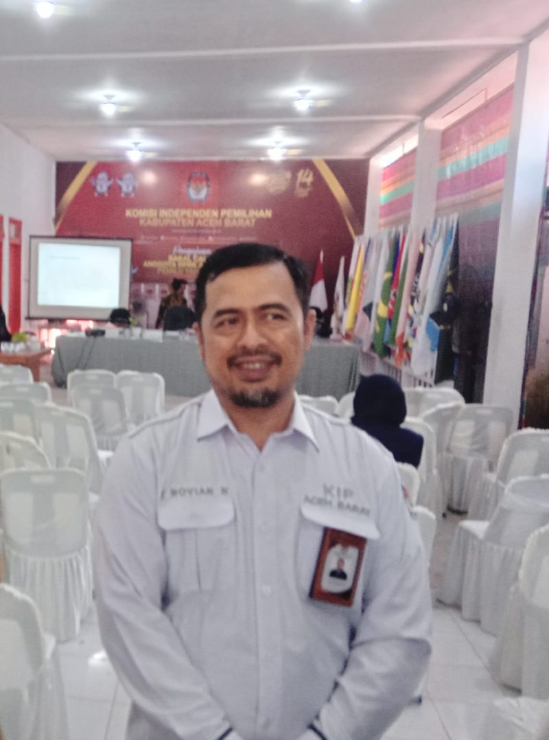 Ketua Divisi Teknis Penyelenggara Pemilu KIP Aceh Barat, Teuku Novian Nukman (Foto: Marjan)