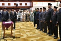 Pj Sekda Aceh, Azwardi lantik kepala SKPA, (Humas Aceh).