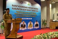 Sekda Aceh Barat, Marhaban SE, M.Si saat menghadiri rapat koordinasi inovasi daerah (RKID) tahun 2024, (Ist).
