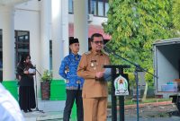 Pimpinan Apel ikral Netralitas ASn,pj Bupati Aceh Barat Azwardi, satukan komitmen sukseskan pilkada 2024 (Foto ist)