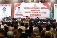 Dandim 0116/Nagan Raya Letkol Inf Fairuzzabadi, S.H mengikuti Rakorda yang di buka oleh Penjabat (Pj) Bupati Nagan Raya. Foto ist 