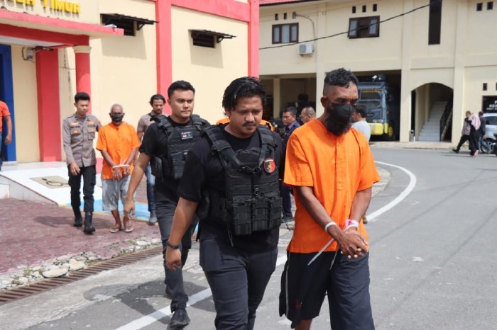 Tim Gabungan Polres Aceh Timur Berhasil Mengungkap Tiga Pelaku Penyelundupan Manusia Dalam Waktu Kurang dari 24 jam. Foto istimewa 